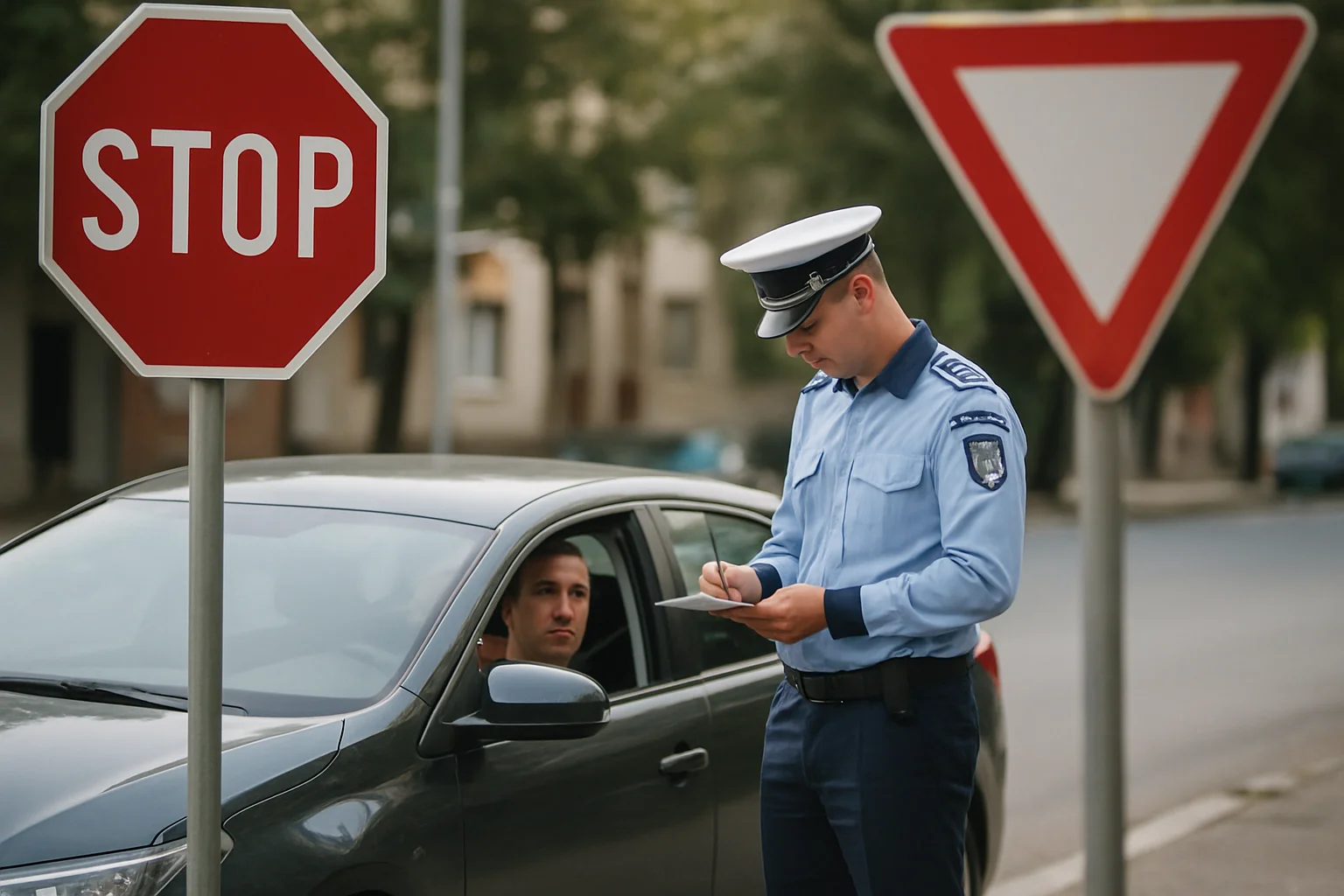 Multas por no respetar señales de stop y ceda el paso
